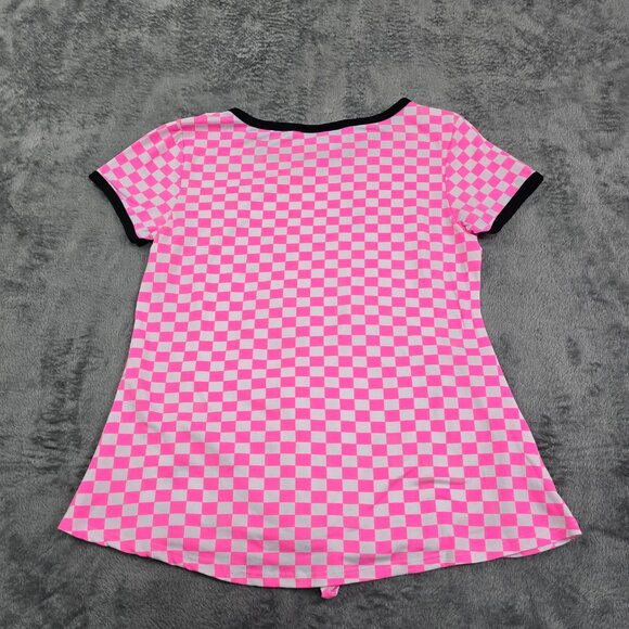 DG Girls Pink Checkered Good Vibes Graphic Tee Youth 10/12 - Picture 3 of 7